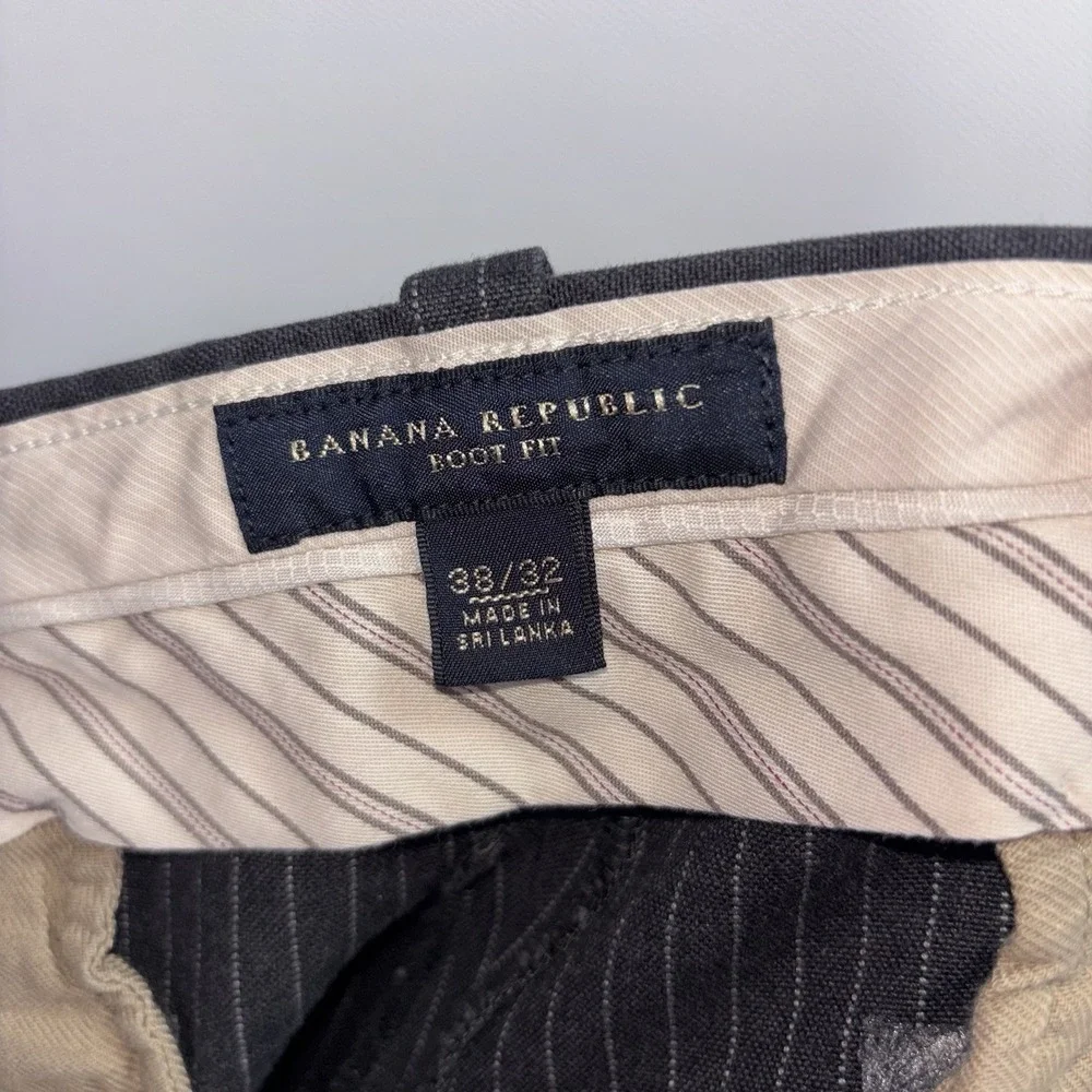 Banana Republic Tailored Fit Men's Wool Dress Pants Gray Pinstripe 32x30